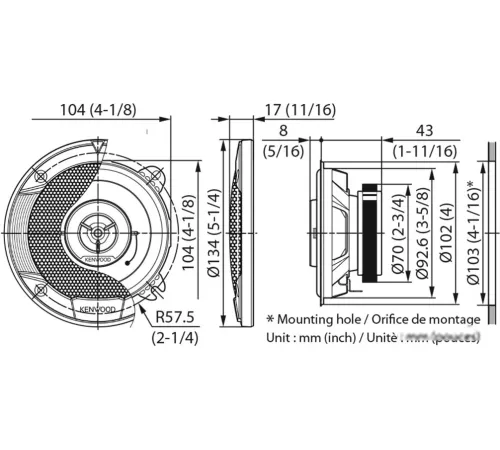Коаксиальная АС Kenwood KFC-S1066