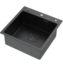 Кухонная мойка ARFEKA Eco AR 500*500 POP-UP Black PVD NANO DECOR