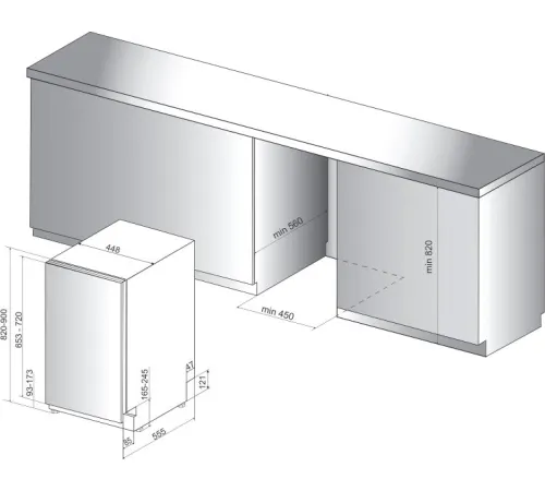 Встраиваемая посудомоечная машина Hotpoint HSIC 3T127 C