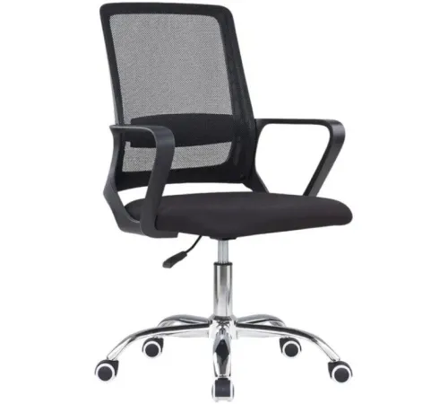 Офисное кресло SitZone U-0385 CH черный, крестовина хром, без подголовника
