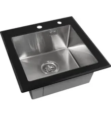 Кухонная мойка ARFEKA ECO AR 500*500 GS BLACK GLASS + SATIN