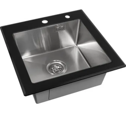 Кухонная мойка ARFEKA ECO AR 500*500 GS BLACK GLASS + SATIN