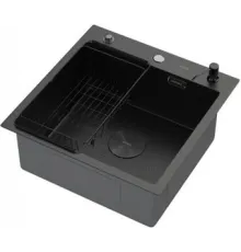 Кухонная мойка ARFEKA ECO AR мойка 500*500 POP-UP, коландер F, дозатор BLACK DECOR