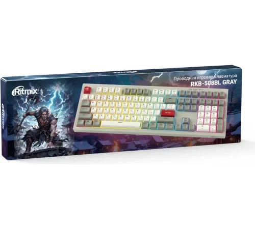 Клавиатура Ritmix RKB-508BL серый/белый