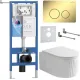 Унитаз подвесной Roxen Royal Matt в комплекте с инсталляцией StounFix Dual Fresh 6 в 1 868588 кнопка: сатин