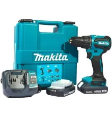 Ударная дрель-шуруповерт Makita LXT Basic DHP490WVE с 2-мя АКБ, кейс