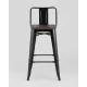 Стул Stool Group Tolix Wood со спинкой YD-H765E-W LG-01 черный глянцевый/темное дерево