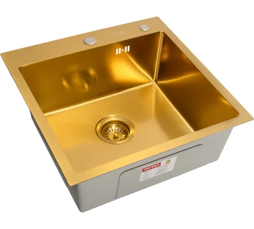 Кухонная мойка ARFEKA Eco AR 500*500 Gold PVD Nano Decor