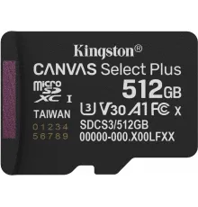 Карта памяти Kingston Canvas Select Plus microSDXC 512GB SDCS3/512GBSP