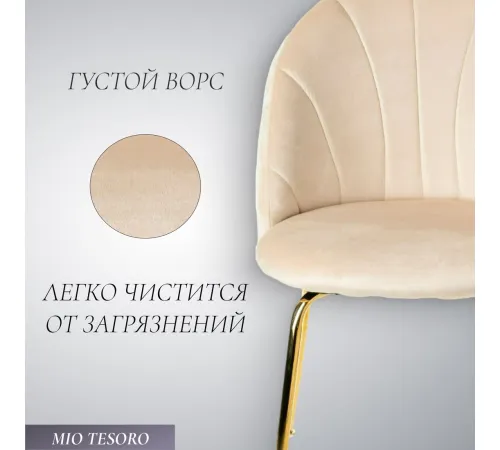 Стул Mio Tesoro Паола DC-125М кремовый/золото, G062-3