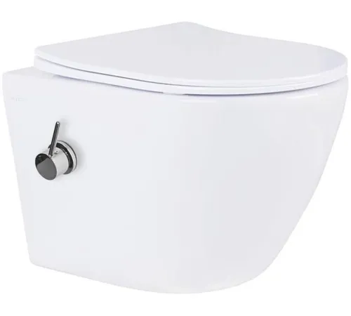 Унитаз подвесной Roxen Antares Bidet в комплекте с инсталляцией StounFix Dual Fresh 6 в 1 968424 кнопка: сатин