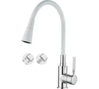 Смеситель Ledeme L4199-3 хром/белый