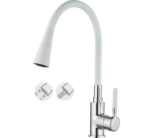 Смеситель Ledeme L4199-3 хром/белый