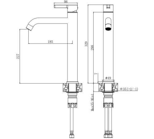 Смеситель Voda Vessel VSL25B