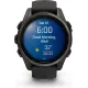 Умные часы Garmin Fenix 8 Sapphire 43мм титановый угольно-черный DLC, пепельно-серый ремешок