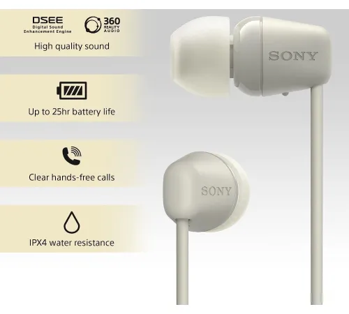 Наушники Sony WI-C100 бежевый