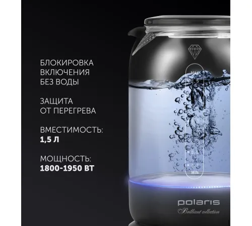 Электрический чайник Polaris PWK 1753CGL черный