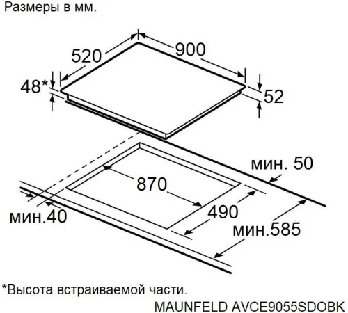Варочная панель MAUNFELD AVCE9055SDOBK