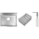 Кухонная мойка Schtoff Best Decor Silver 6050 + коландер KR-1 GREY + дозатор SD-1 SILVER