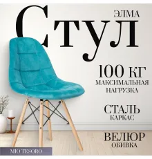 Стул Mio Tesoro Элма темно-синий/дерево