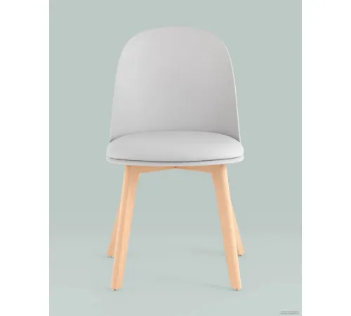 Стул Stool Group Fog с подушкой SL-7022DM светло-серый, деревянные ножки