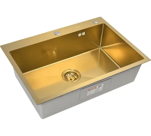 Кухонная мойка ARFEKA ECO AR 700*500 GOLD PVD NANO DECOR