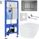 Унитаз подвесной Roxen Antares One Rimless 6 в 1 StounFix Dual Fresh 614314 оружейная сталь/металл