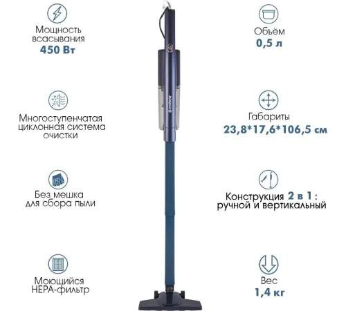 Пылесос Endever SkyClean VC-298 темно-синий