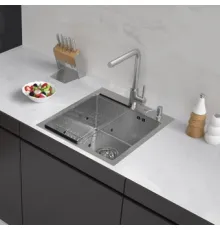 Кухонная мойка ARFEKA ECO AR мойка 450*500, коландер F, дозатор SATIN DECOR MILLET