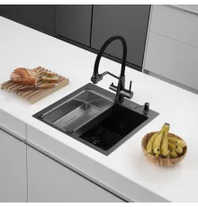 Кухонная мойка ARFEKA Eco AR мойка 500*500, коландер G, дозатор Black Decor Millet