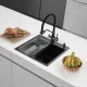Кухонная мойка ARFEKA Eco AR мойка 500*500, коландер G, дозатор Black Decor Millet