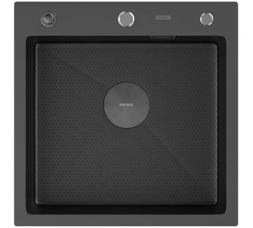 Кухонная мойка ARFEKA Eco AR 500*500 POP-UP Black PVD NANO DECOR