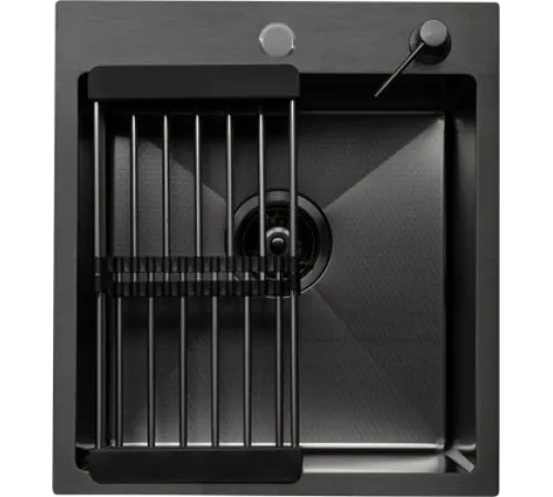 Кухонная мойка Aquaforta 450*500, коландер, дозатор BLACK DECOR