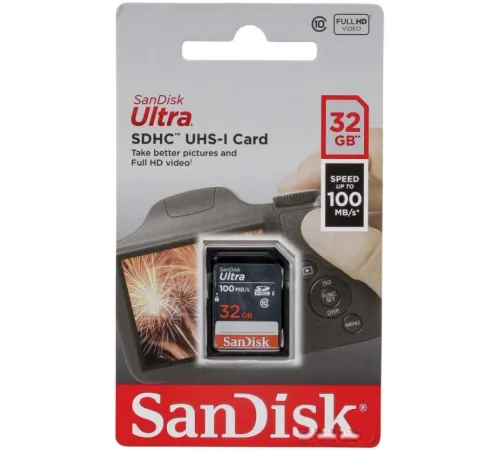 Карта памяти SanDisk Ultra SDHC SDSDUNR-032G-GN3IN 32GB