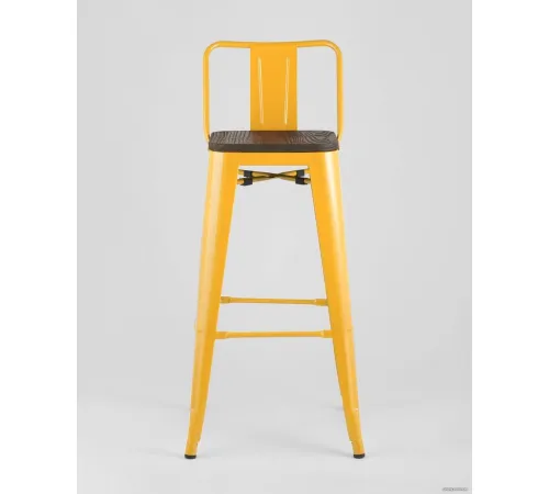Стул Stool Group Tolix со спинкой YD-H765E-W LG-06 желтый глянцевый/темное дерево