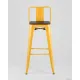 Стул Stool Group Tolix со спинкой YD-H765E-W LG-06 желтый глянцевый/темное дерево