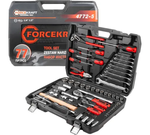 Универсальный набор инструментов ForceKraft FK-4772-5 77 предметов
