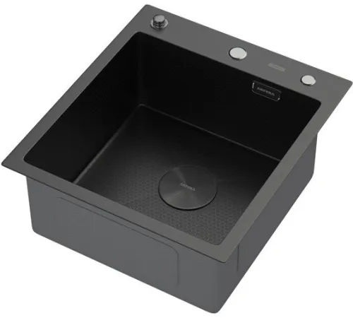 Кухонная мойка ARFEKA ECO AR мойка 450*500 POP-UP, роллер-мат, дозатор BLACK DECOR
