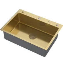 Кухонная мойка ARFEKA ECO AR 700*500 POP-UP GOLD PVD NANO DECOR