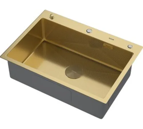 Кухонная мойка ARFEKA ECO AR 700*500 POP-UP GOLD PVD NANO DECOR