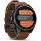 Умные часы Garmin Fenix 8 Pro 47 мм карбоновый серый, коричневый кожаный ремешок