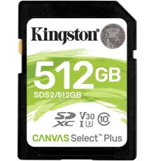 Карта памяти Kingston Canvas Select Plus SDXC 512GB SDS2/512GB