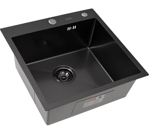 Кухонная мойка ARFEKA Eco AR 500*500 Black PVD Nano Decor Volcanic Rock