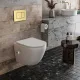 Унитаз подвесной Roxen Antares Bidet в комплекте с инсталляцией StounFix Dual Fresh 6 в 1 968457 кнопка: брашированное золото