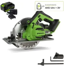 Дисковая циркулярная пила Greenworks GD24CS 1500907CUB с 1-им АКБ