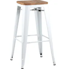 Табурет Stool Group TOLIX WOOD барный белый глянцевый