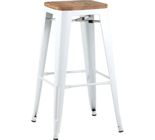 Табурет Stool Group TOLIX WOOD барный белый глянцевый
