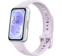Фитнес-браслет Huawei Band 11 серебристый полимерный корпус, с сиреневым силиконовым ремешком, международная версия