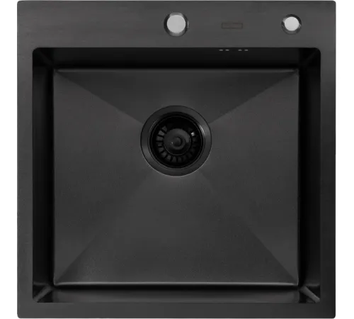 Кухонная мойка ARFEKA Eco AR 500*500 Black PVD Nano Decor Volcanic Rock