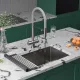 Кухонная мойка Roxen Uno 560210-54-V сатин/текстурная с ролл-матом и дозатором
